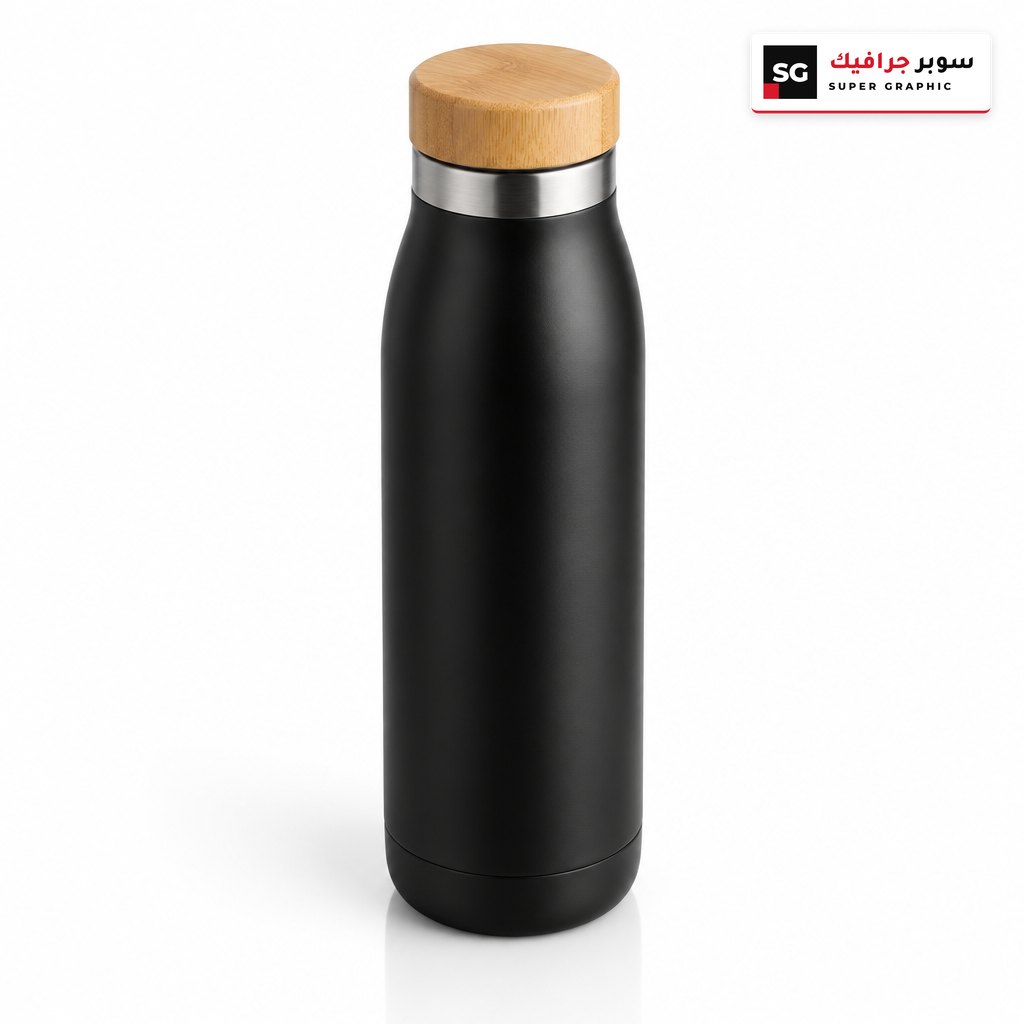 زجاجة حرارية بغطاء بامبو