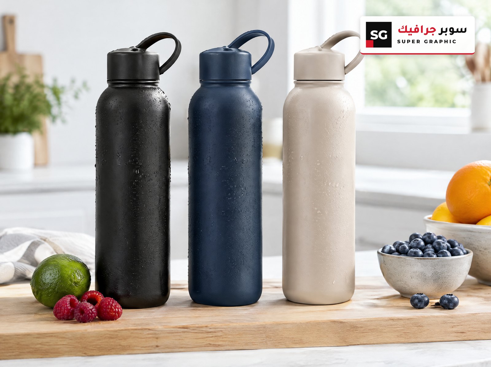 زجاجات حرارية ملوّنة